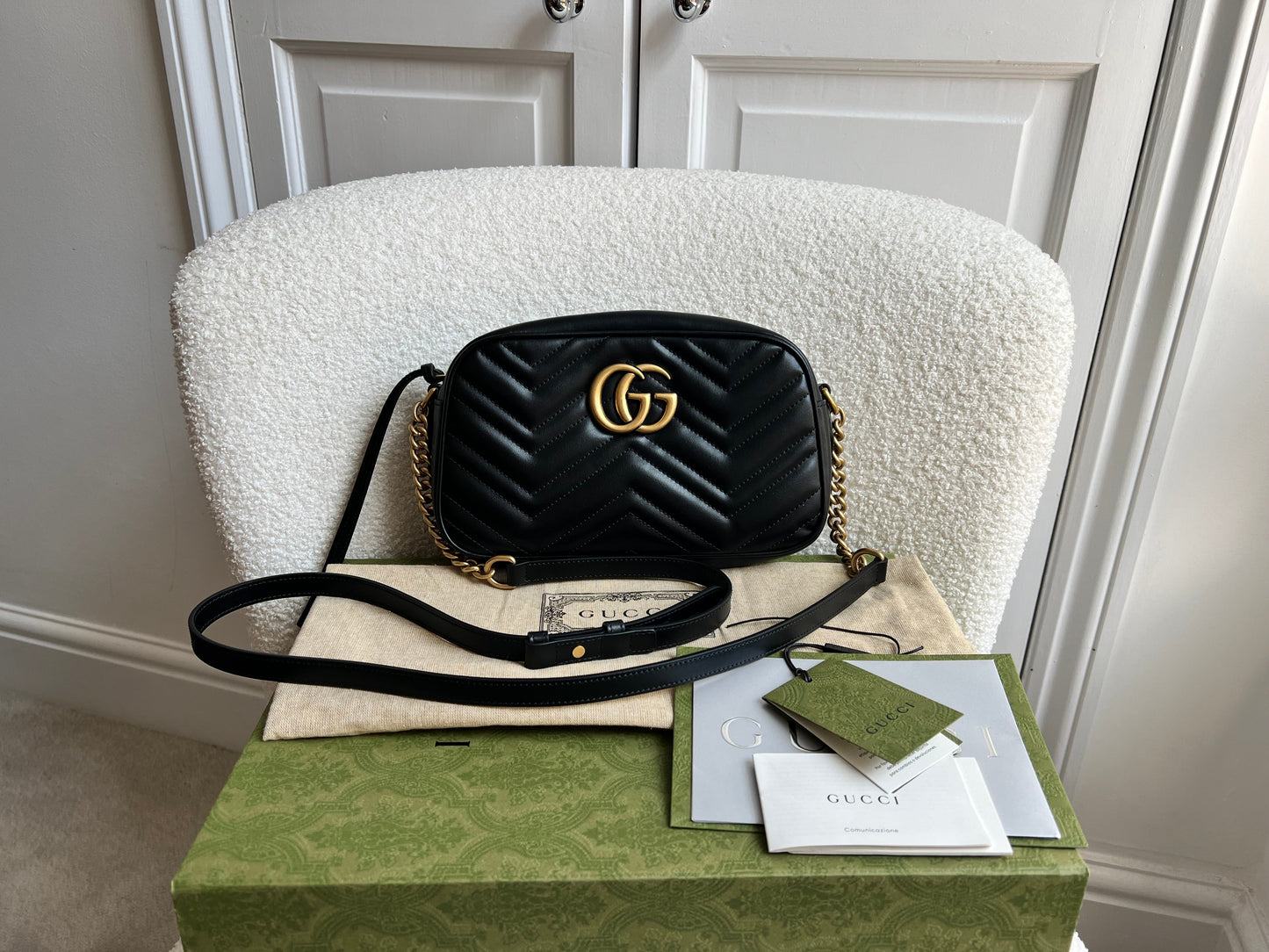Gucci GG Black Marmont Small Shoulder Bag (RRP £1440)