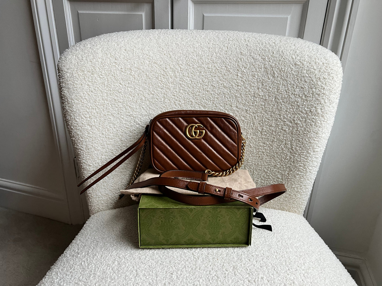 Gucci GG Brown Marmont Mini Shoulder Bag (RRP £1,360)