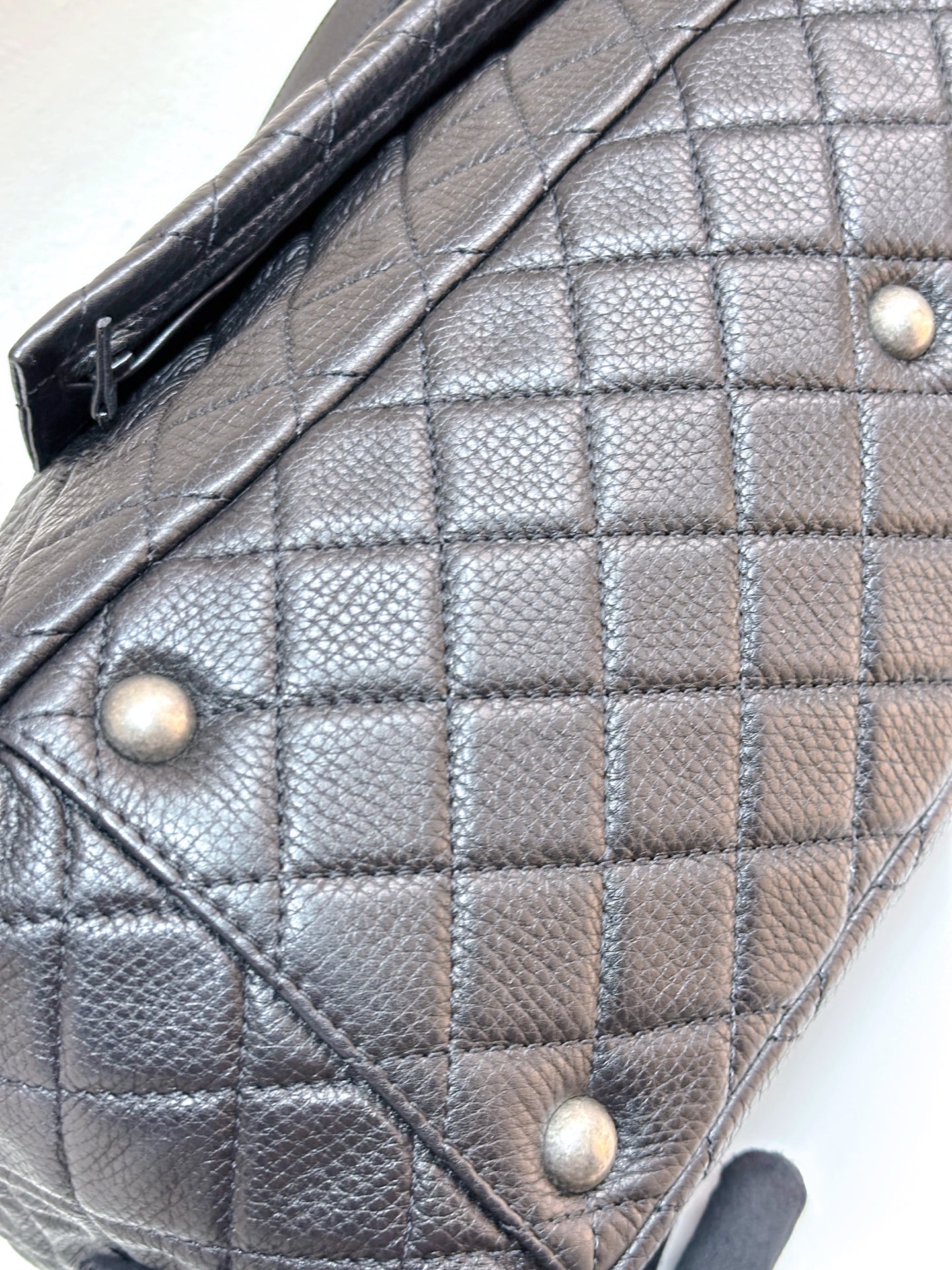 Chanel Calfskin Quilted XXL Travel Flap Bag Black 3038 holo card