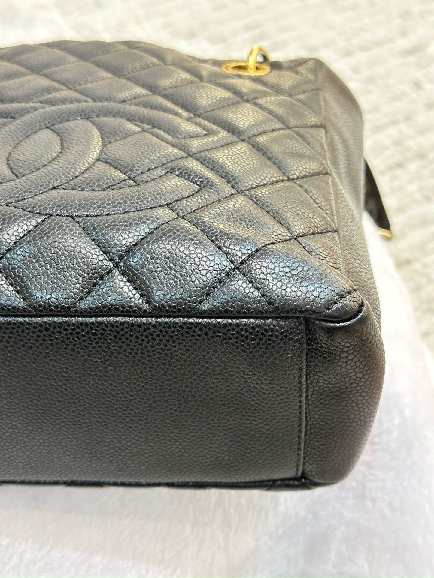 Chanel Caviar Quilted Petit Shopping Tote PST Black