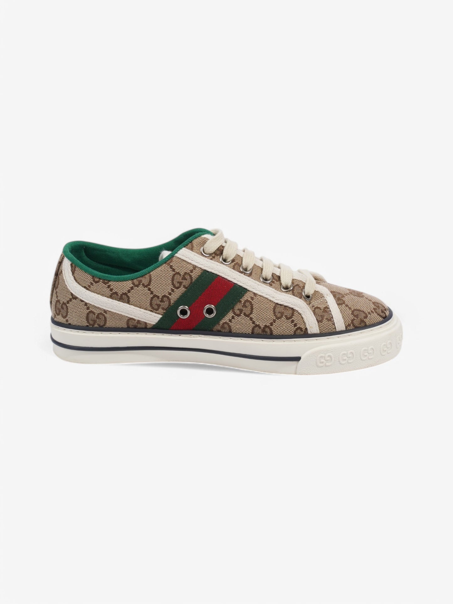 Gucci Tennis1977 Beige  / Green / Red Canvas EU 37.5 UK 4.5