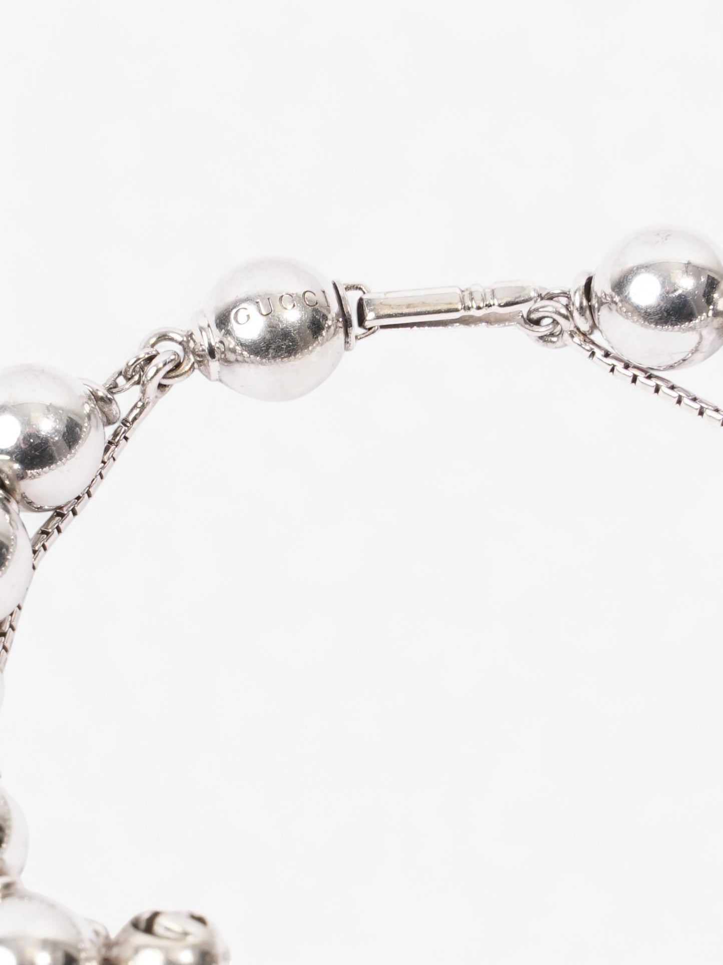 Gucci Beaded Bracelet Silver Silver Sterling 16