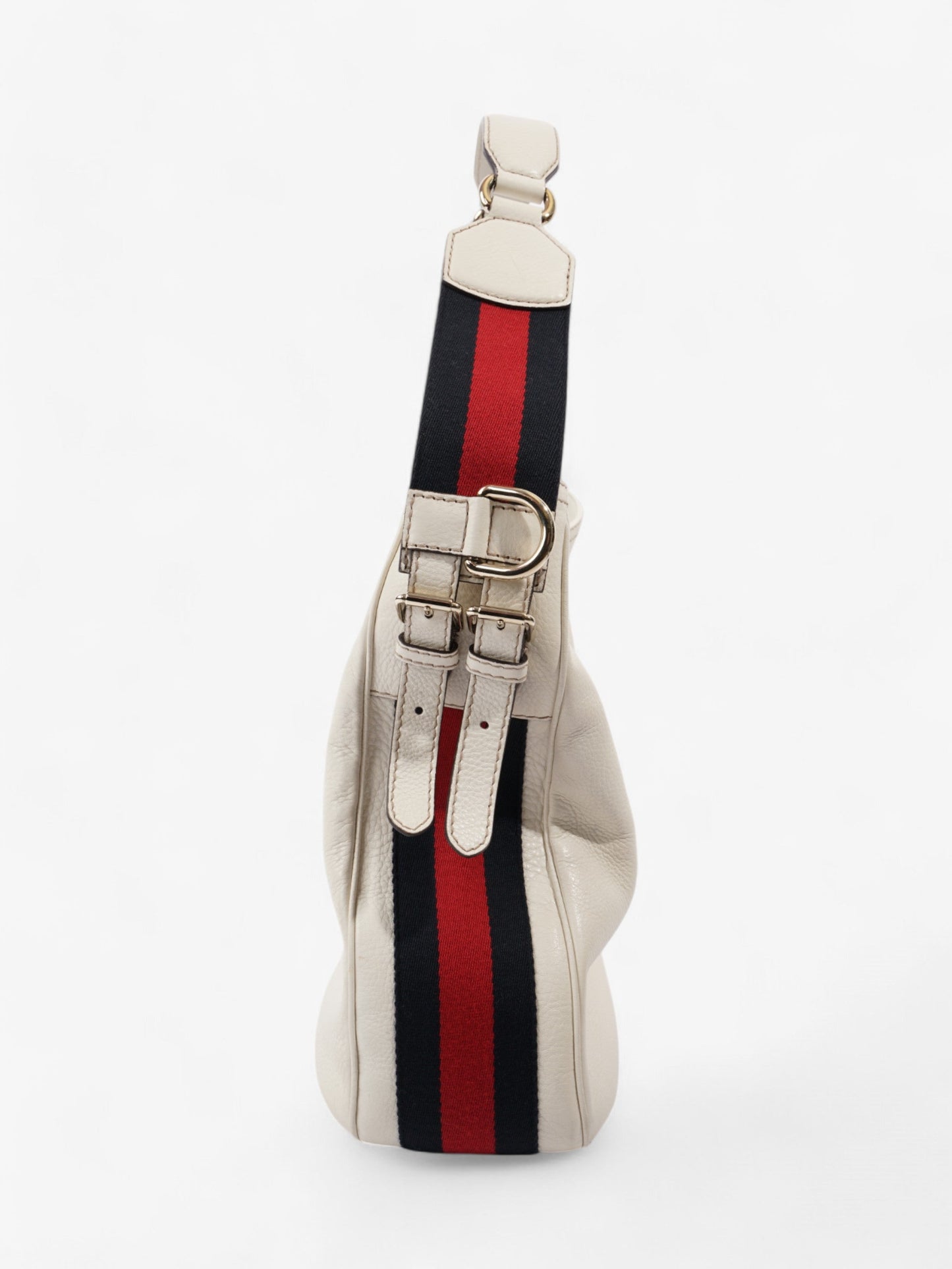 Gucci Heritage Hobo White / Navy Blue / Red Leather