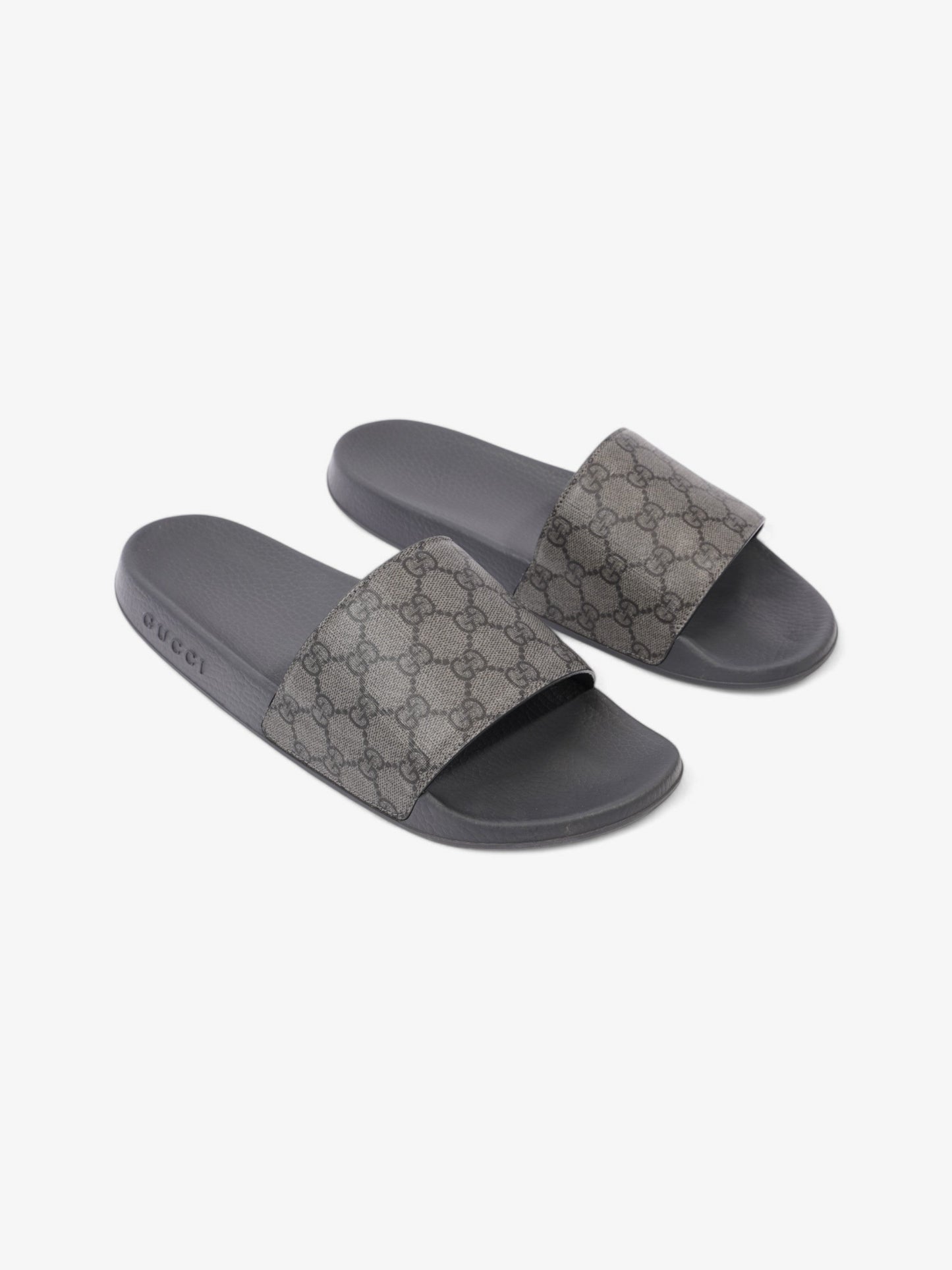 Gucci GG Slides Grey / Black Coated Canvas EU 45 UK 11