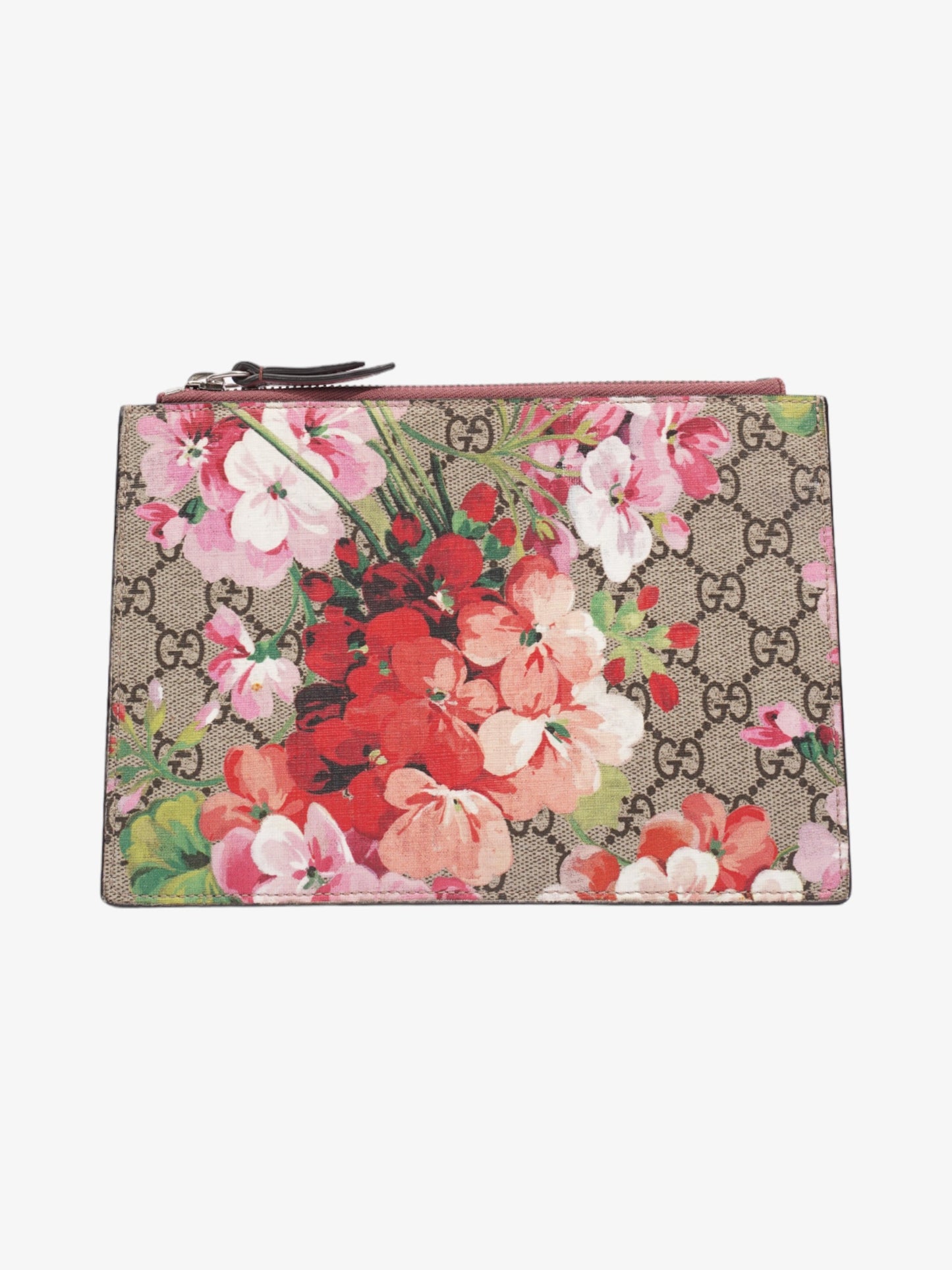 Gucci Blooms Zip Pouch GG Supreme / GG Bloom Coated Canvas