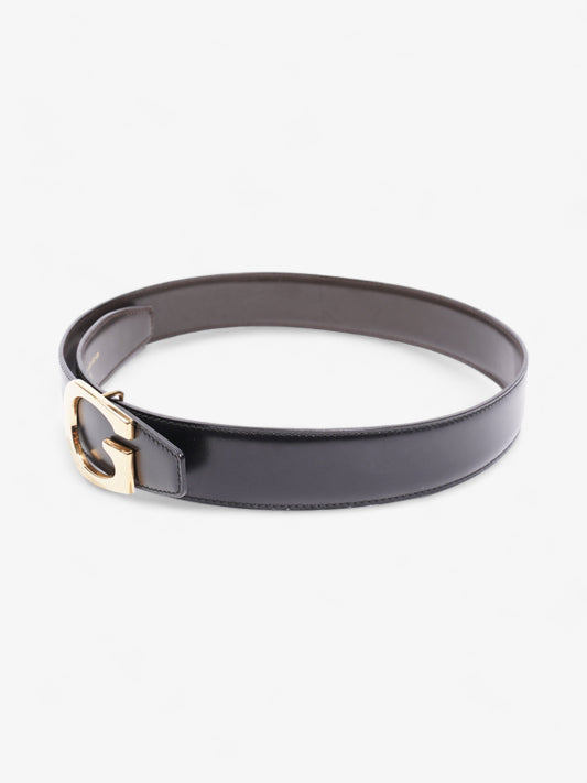 Gucci G Buckle Belt Black Leather 65cm / 26"