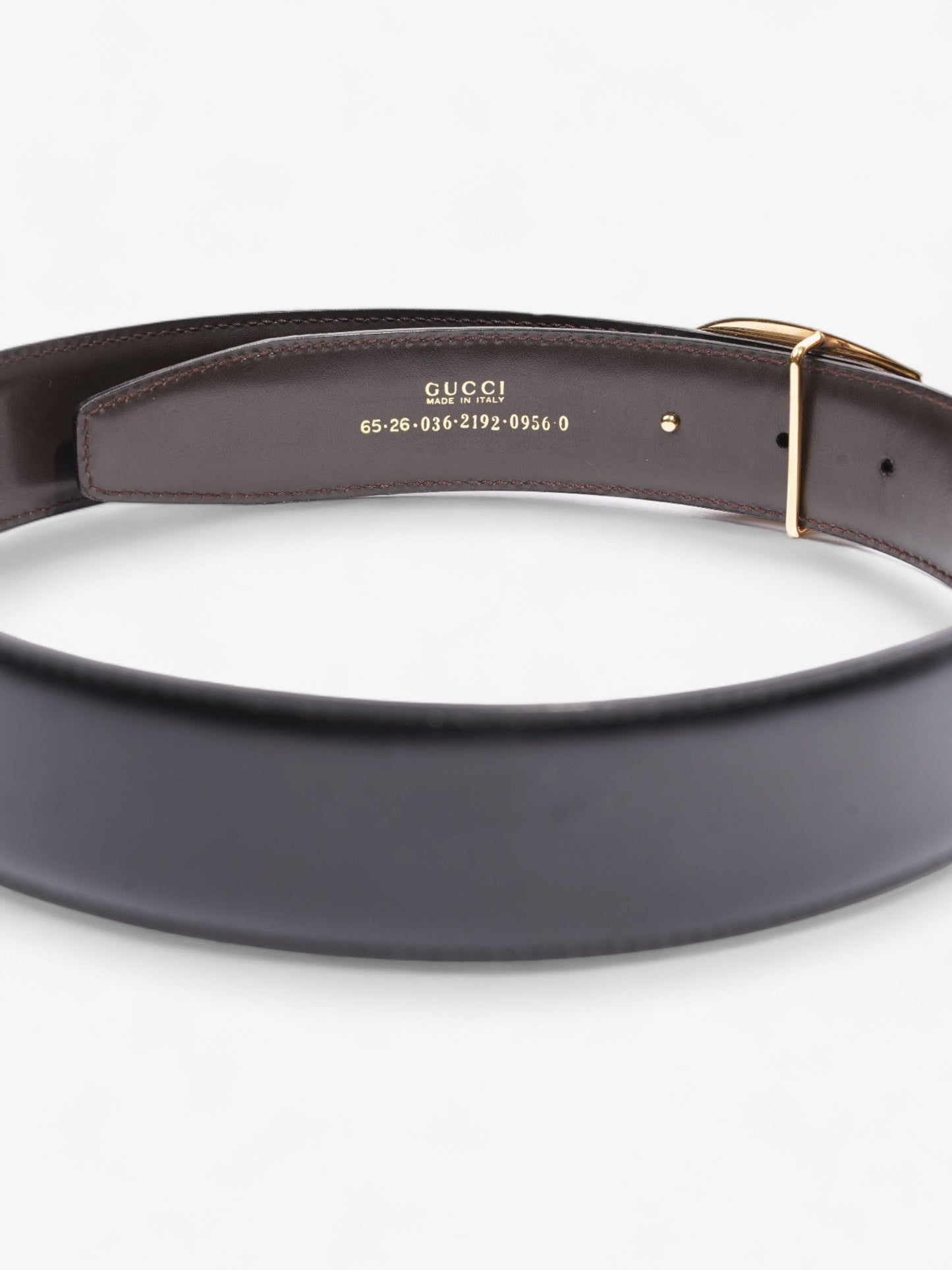 Gucci G Buckle Belt Black Leather 65cm / 26"