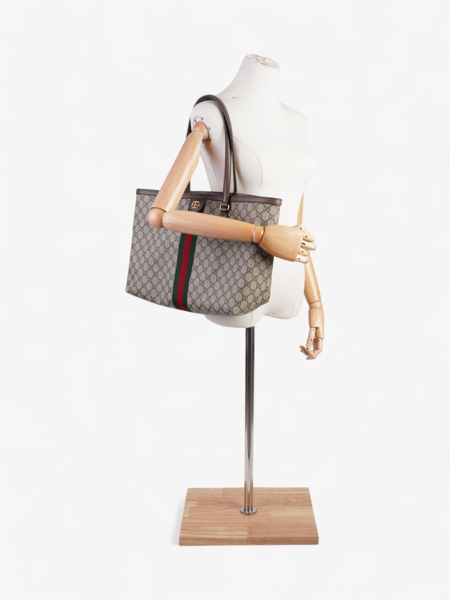 Gucci Ophidia GG Tote GG Supreme / Green / Red Canvas Medium