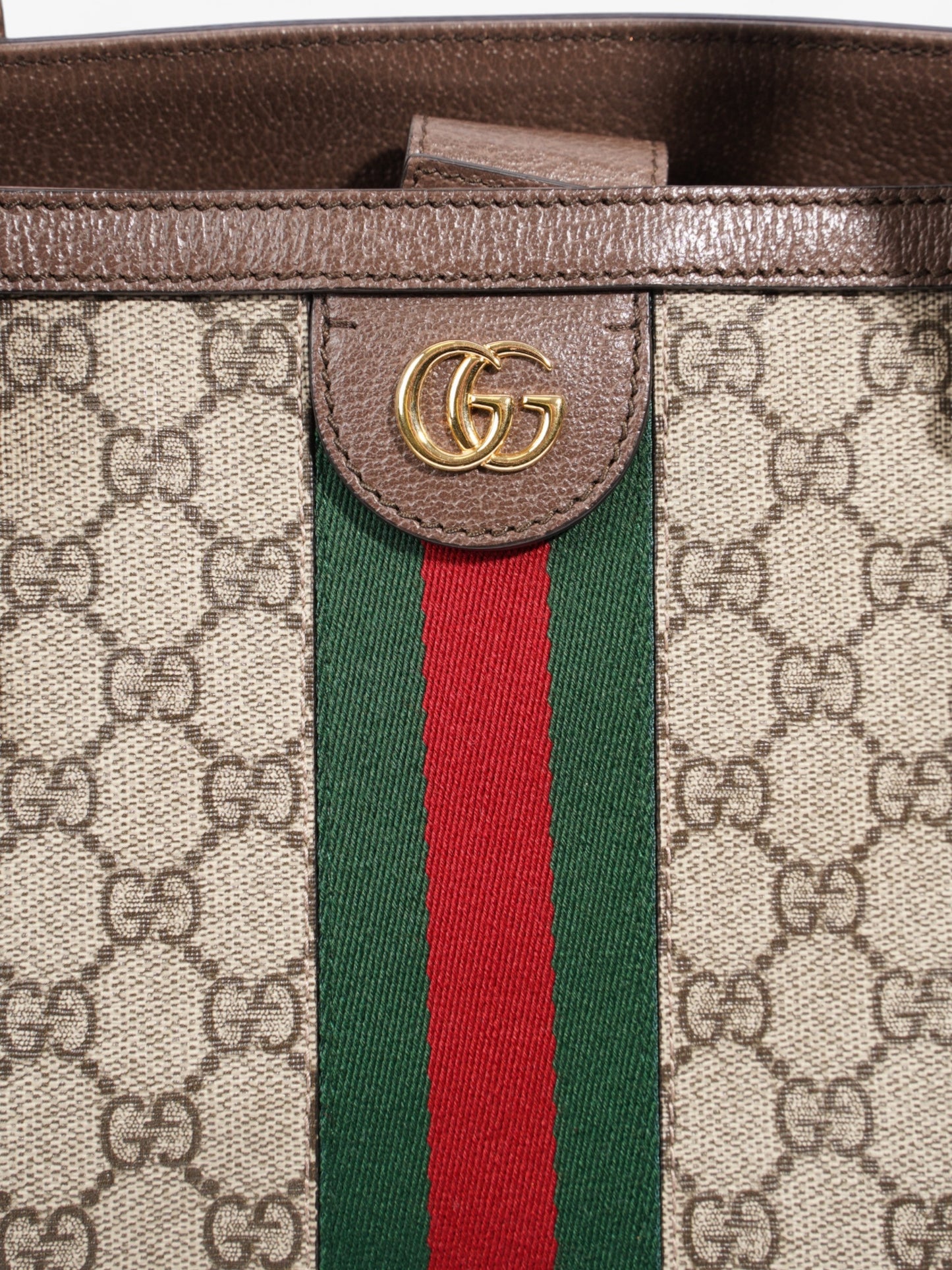 Gucci Ophidia GG Tote GG Supreme / Green / Red Canvas Medium