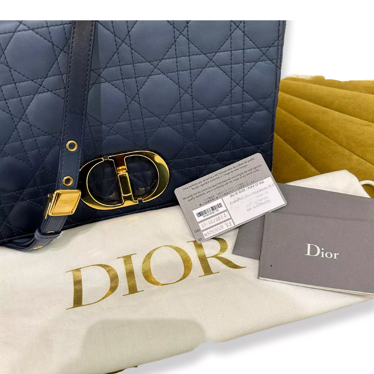 DIOR BLUE CARO LARGE HANDBAG