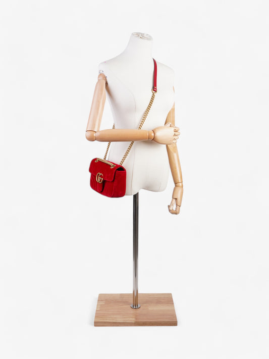 Gucci Marmont Flap Red Velvet Mini