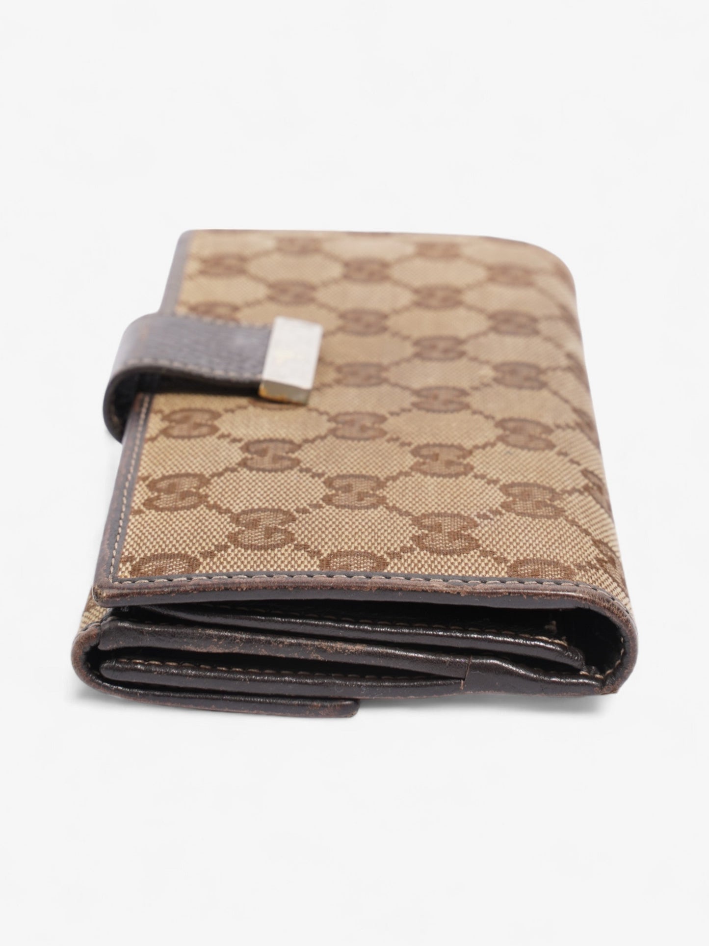 Gucci Continental Wallet Beige And Ebony GG Supreme Canvas
