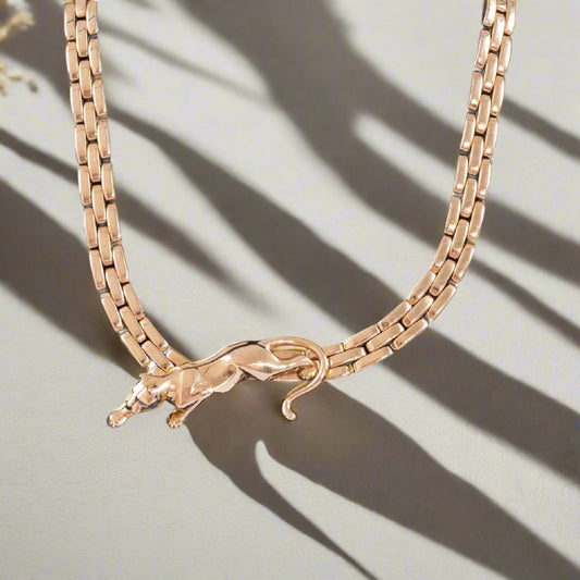 Estate Jewelry Cartier Gold, Emerald and Onyx 'Panthère' Necklace