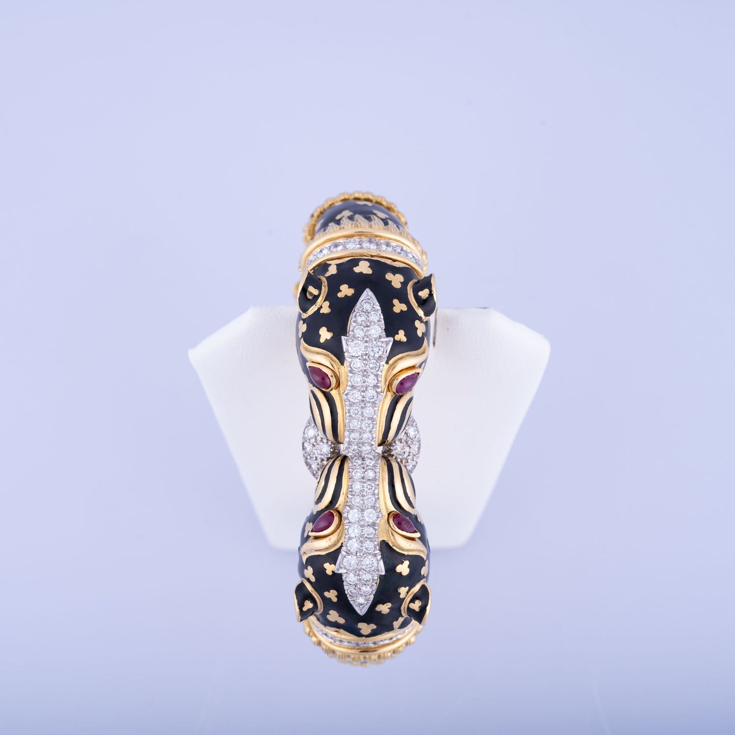 Estate Jewelry David Webb Double Leopard Bracelet