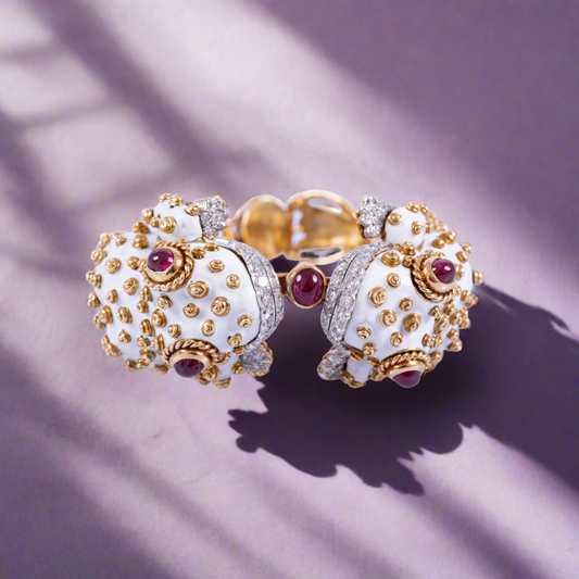 Estate Jewelry David Webb Twin Frog Bracelet