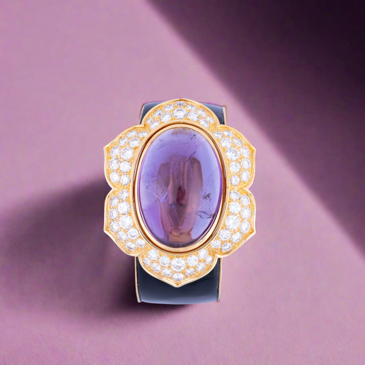 Estate Jewelry Vintage Amethyst and Diamond Bracelet
