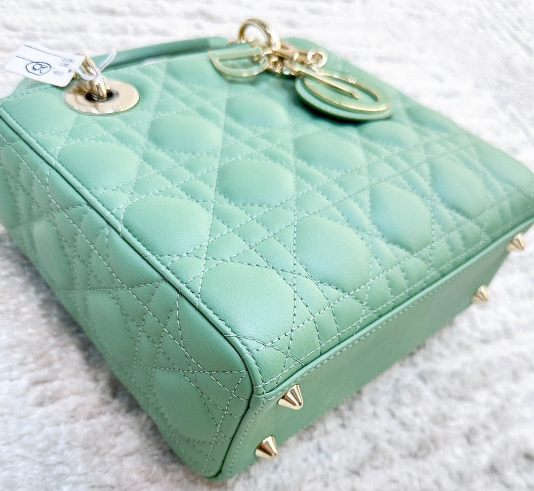 Small Lady Dior My ABCDior Bag Green Cannage Lambskin
