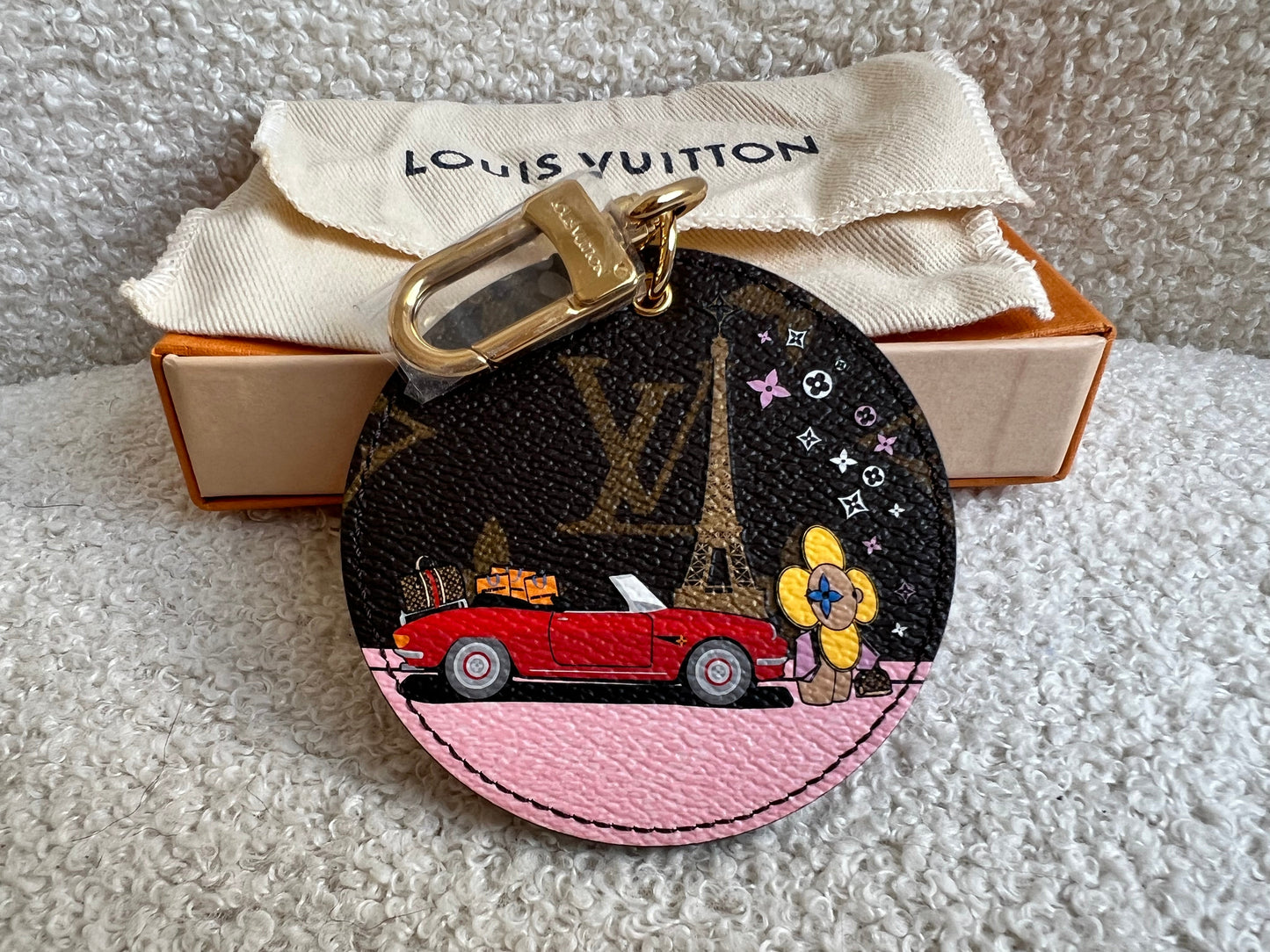 Louis Vuitton Limited Edition Illustre Vivienne Animation Print Monogram Keyring Bag Charm (RRP £245)