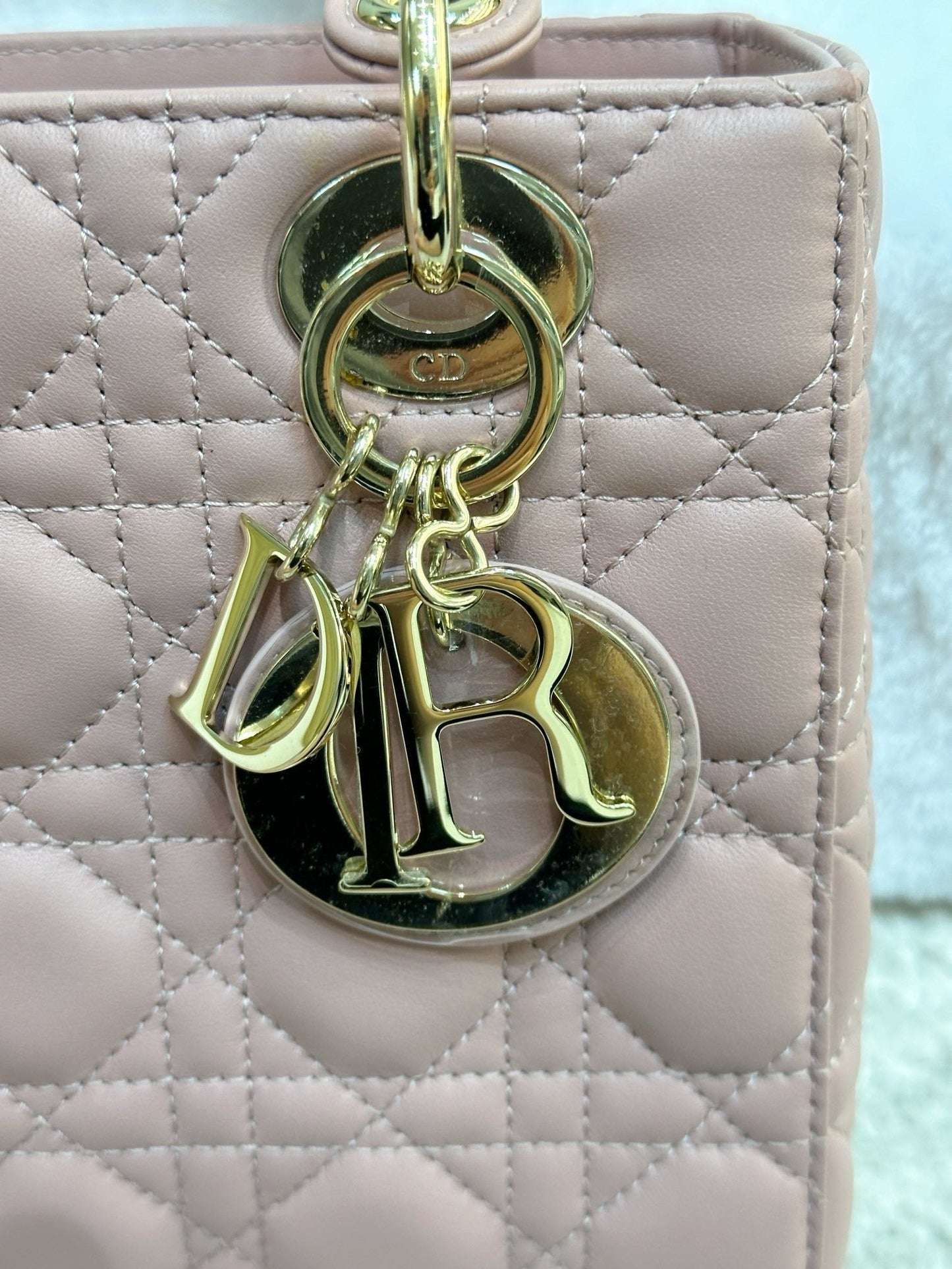 Christian Dior Small Lambskin Cannage My ABC Dior Lady Dior Pink