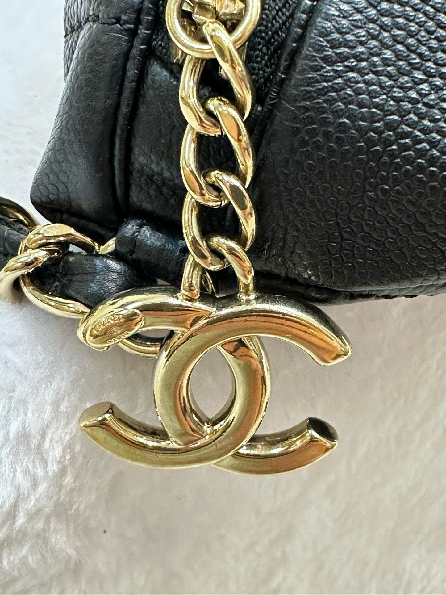 Chanel Black Quilted Caviar Leather Business Affinity Waist Belt Bag (not have card)
