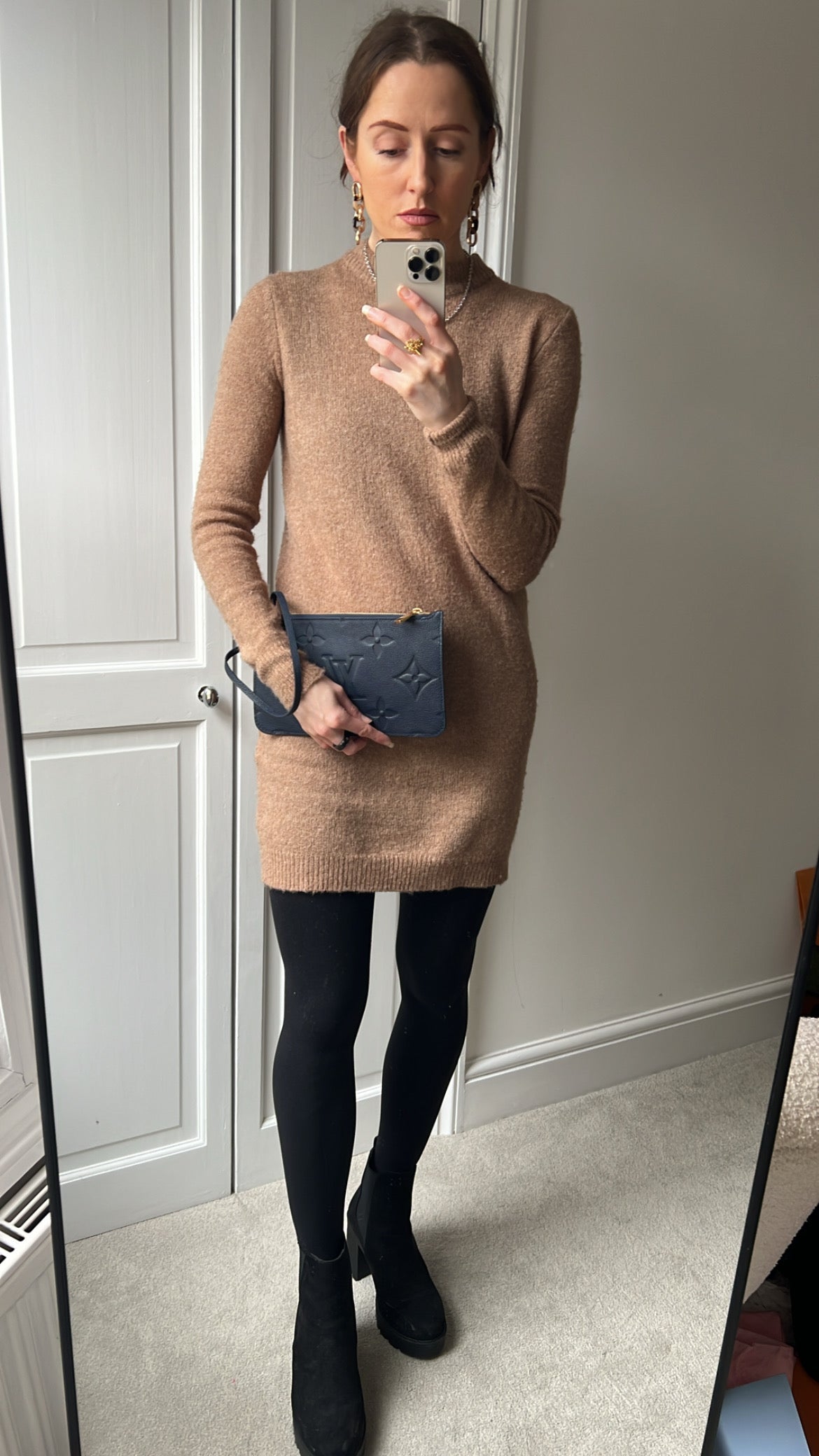 Louis Vuitton Pouch (from Neverfull) Navy Blue Empreinte