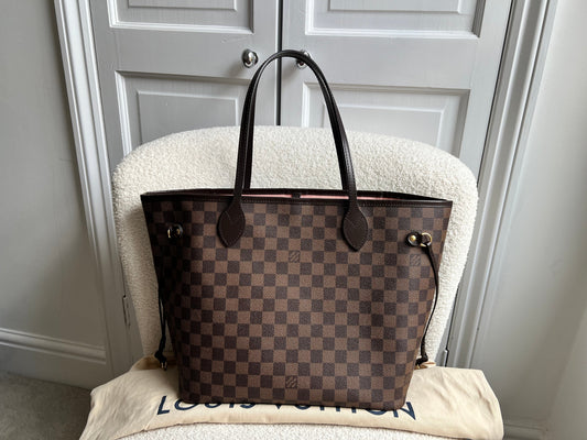 Louis Vuitton Neverfull MM Damier Ebene Rose Ballerine (RRP £1410)