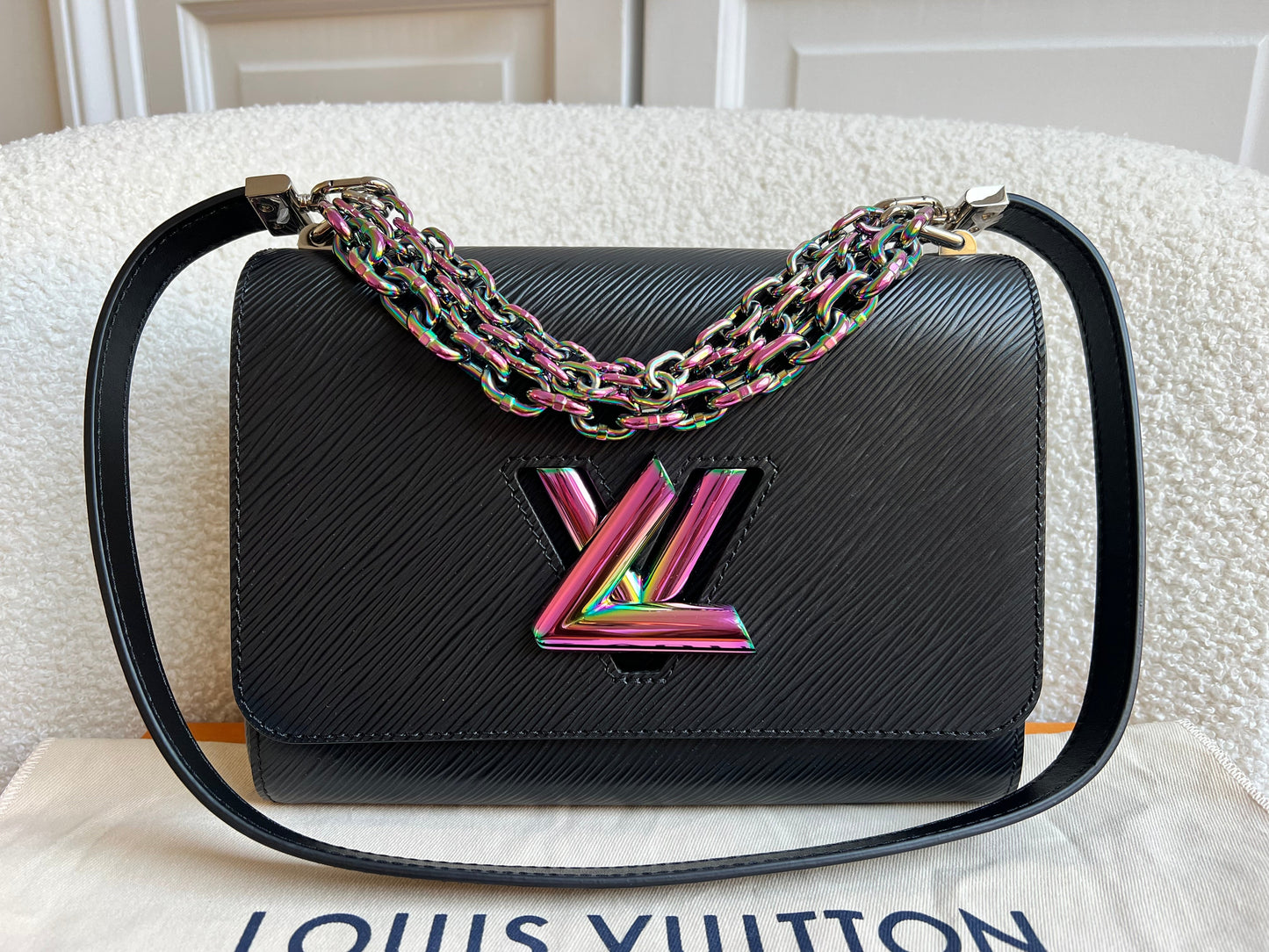 Louis Vuitton Black Triple Chain Twist MM Shoulder Bag (RRP £3550)
