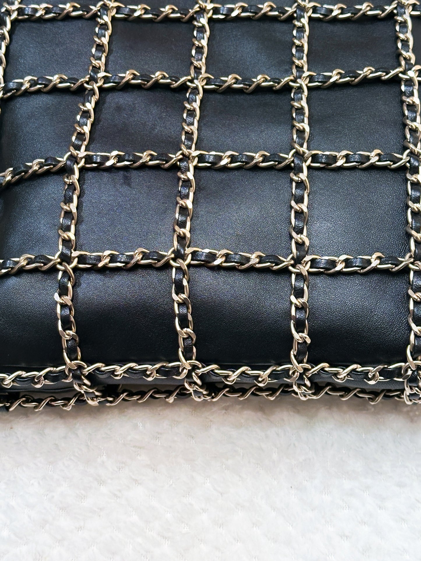 Chanel CC Lambskin Shopping Tote with Chain GHW 2875 holo card