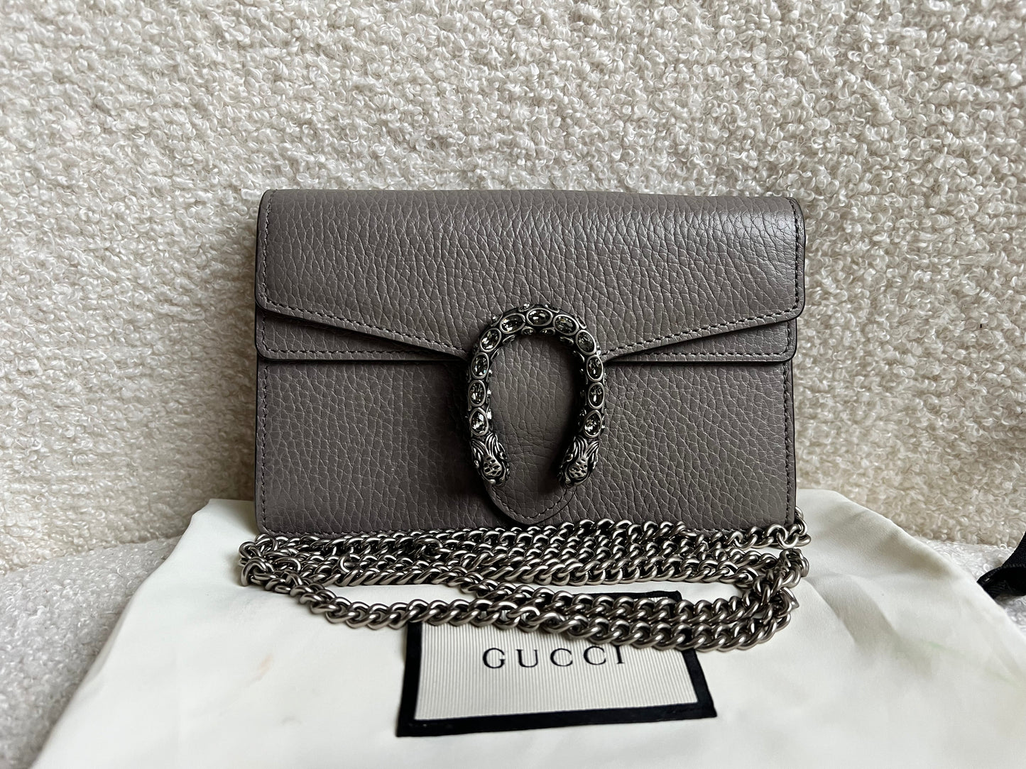 Gucci Dionysus GG Grey Super Mini Shoulder Bag (RRP £985)