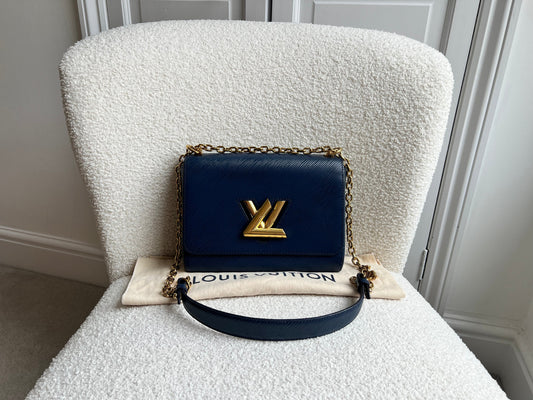 Louis Vuitton Navy Blue Twist MM Shoulder Bag (RRP £3450)