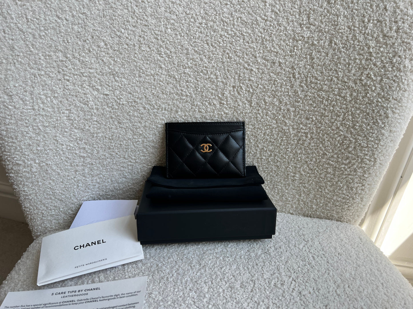 Chanel Black Lambskin Card Holder with Gold Hardware (RRP £420)