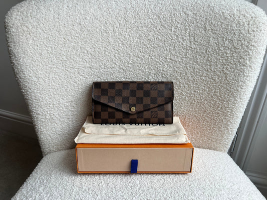 Louis Vuitton Sarah Wallet in Damier Ebene and Rose Ballerine (RRP £495)