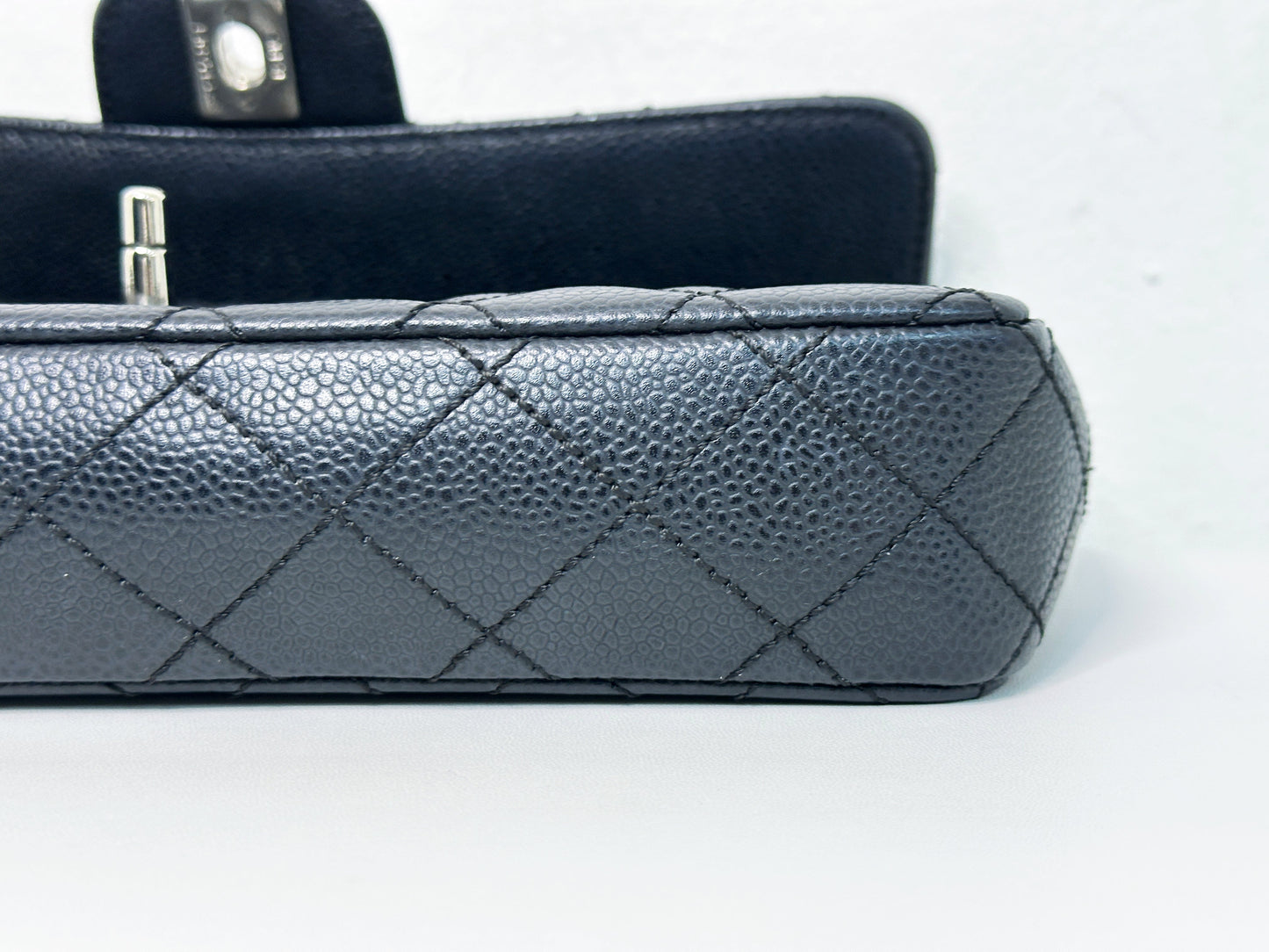 Chanel Caviar East West Flap Bag Black SHW 1131 holo card