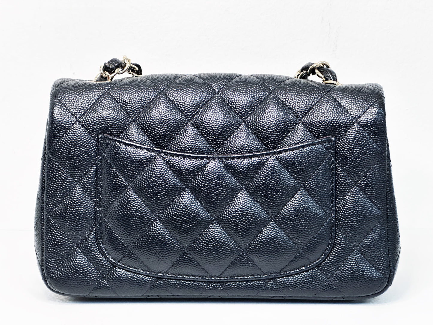 Chanel Caviar Quilted Mini Rectangular Flap black GHW 2449 holo card