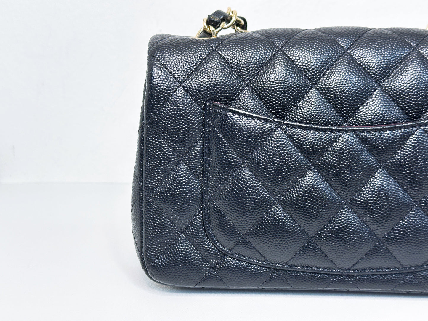 Chanel Caviar Quilted Mini Rectangular Flap black GHW 2449 holo card