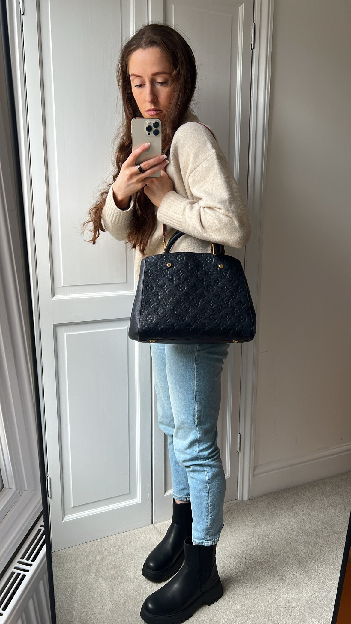 Louis Vuitton Montaigne MM in Navy Monogram Empreinte (RRP £2120)