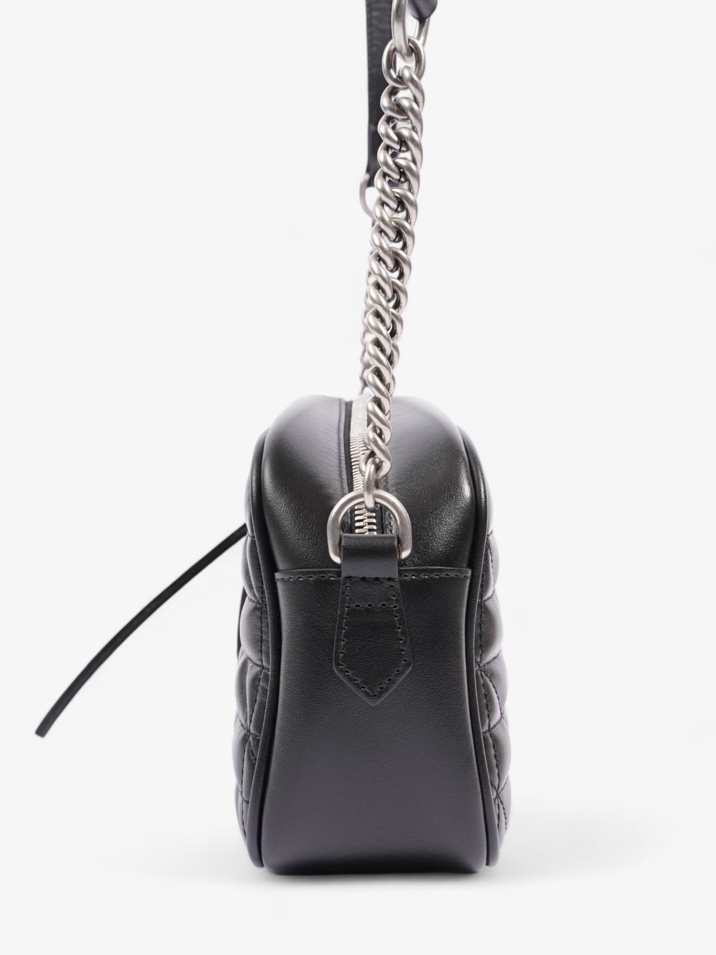 Gucci Marmont Zip Black Matelasse Leather Small