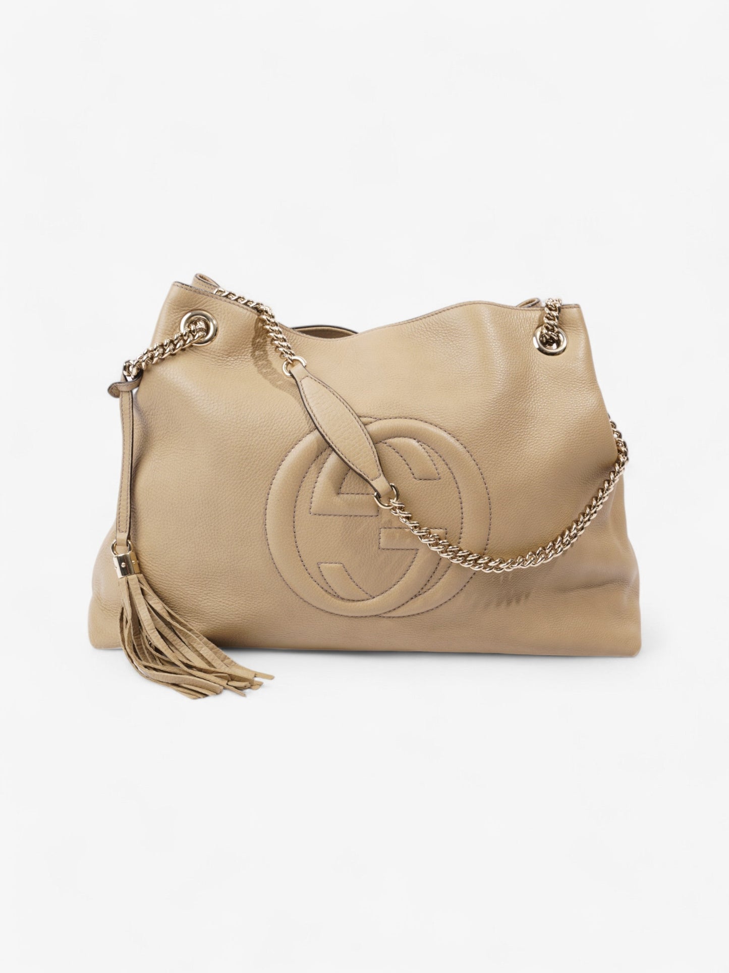 Gucci Soho Chain Tote Light Beige Calfskin Leather Large