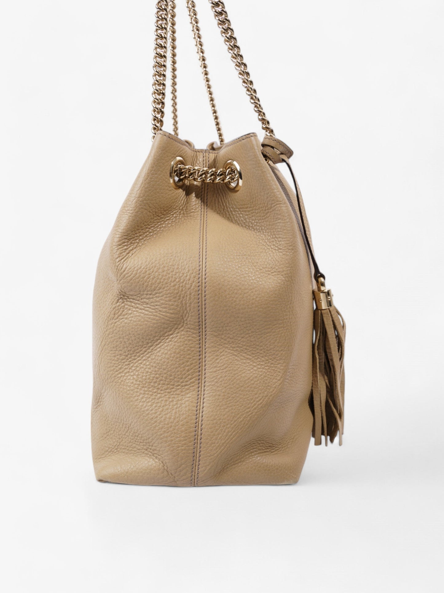 Gucci Soho Chain Tote Light Beige Calfskin Leather Large