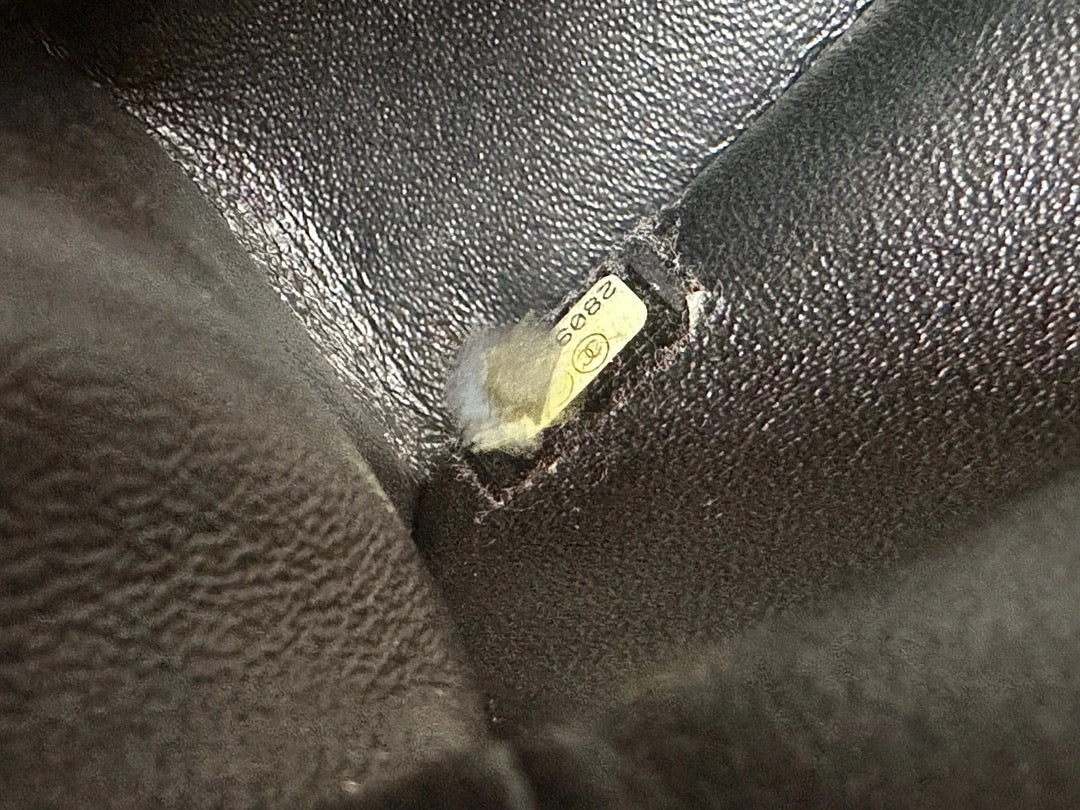 Chanel Medium  Calfskin Crocodile Embossed  Gold Metallic Flap Bag