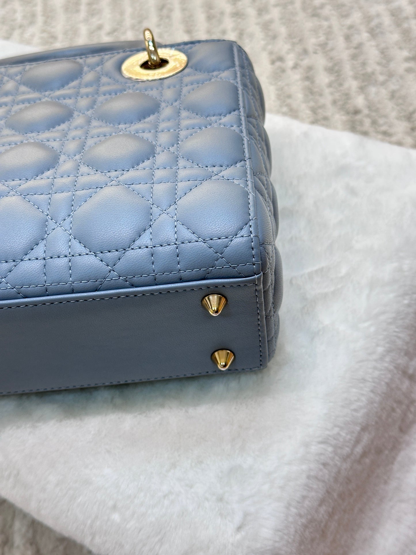 Small Lady Dior My ABC Dior Cannage Lambskin Sky Blue