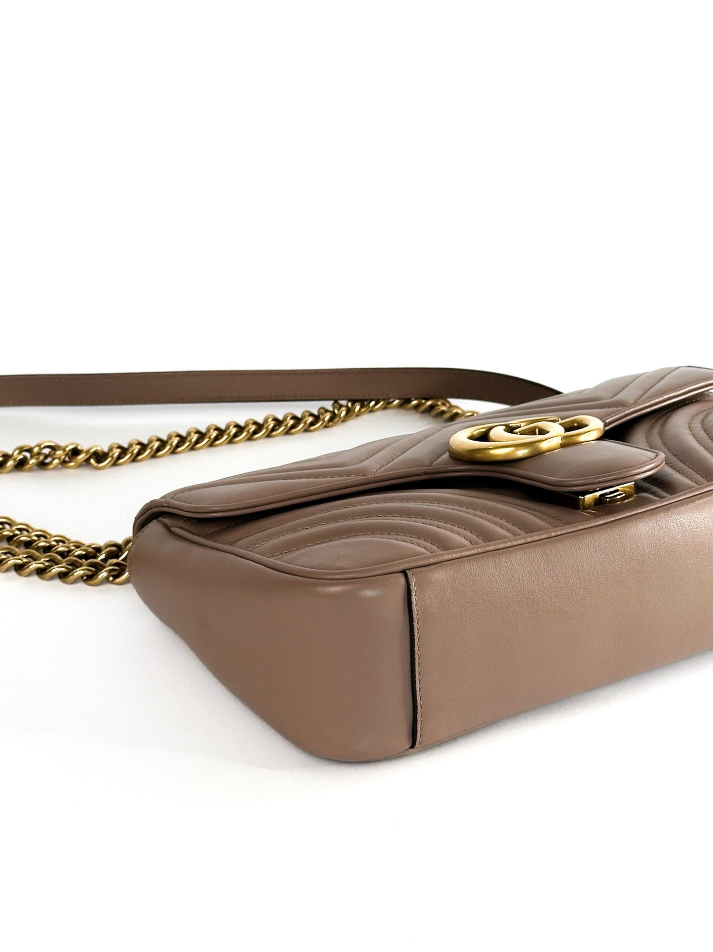 Gucci Calfskin Matelasse Small GG Marmont Shoulder Bag