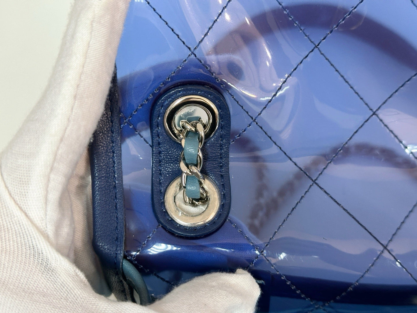 Chanel Blue Coco Splash PVC Small Flap Bag holo 2569