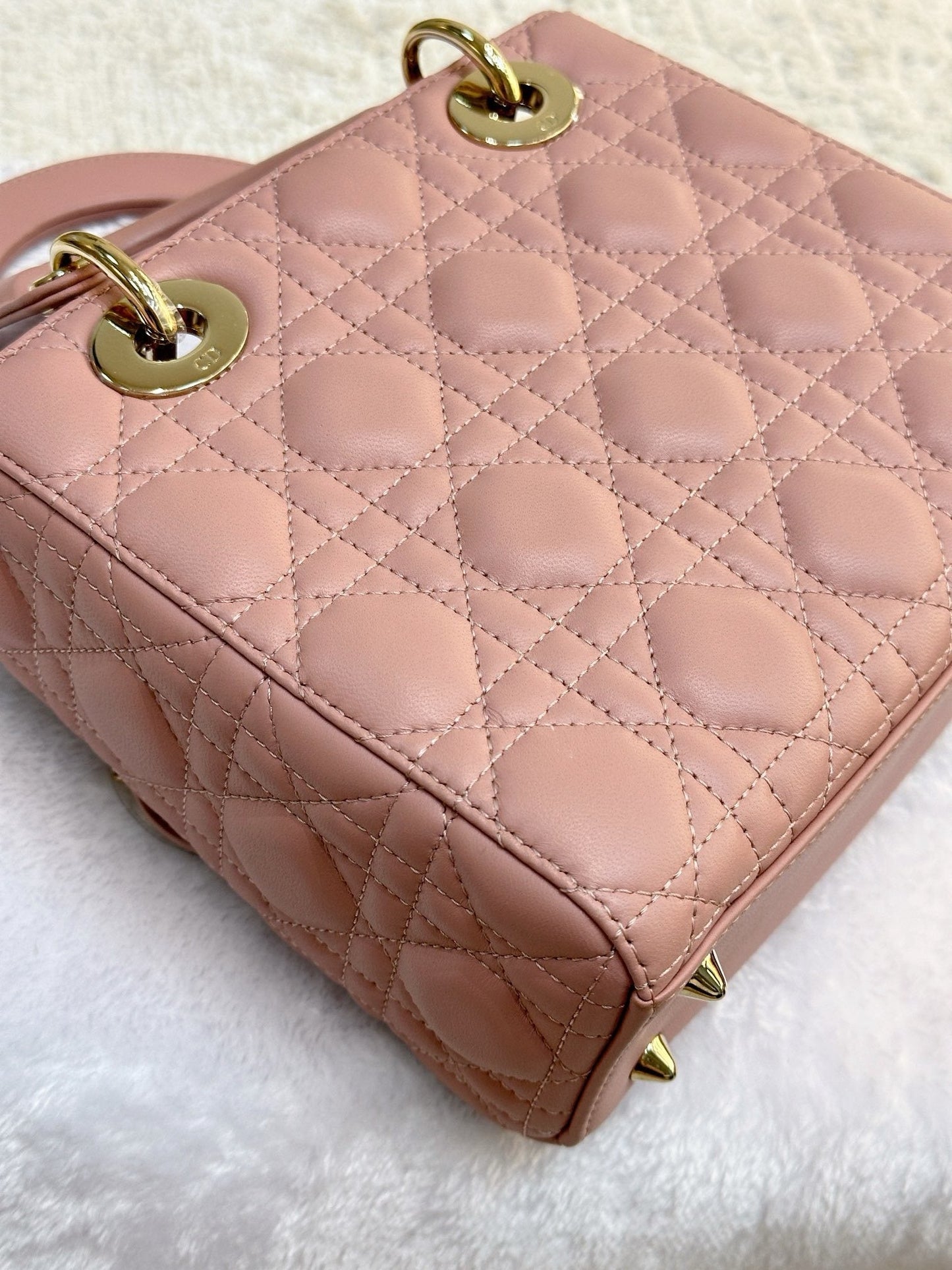 Christian Dior Small Lambskin Cannage My ABC Dior Lady Dior Pink