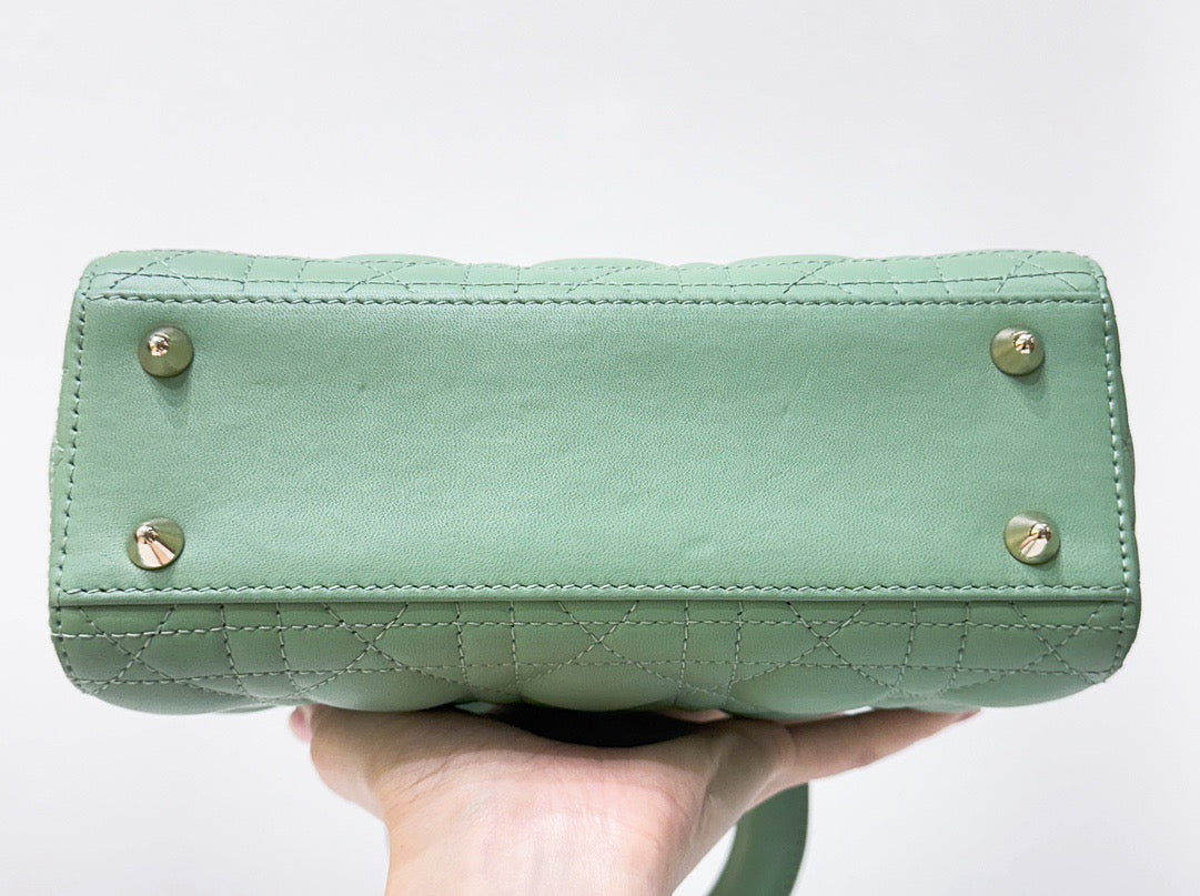 Small Lady Dior My ABCDior Bag Green Cannage Lambskin