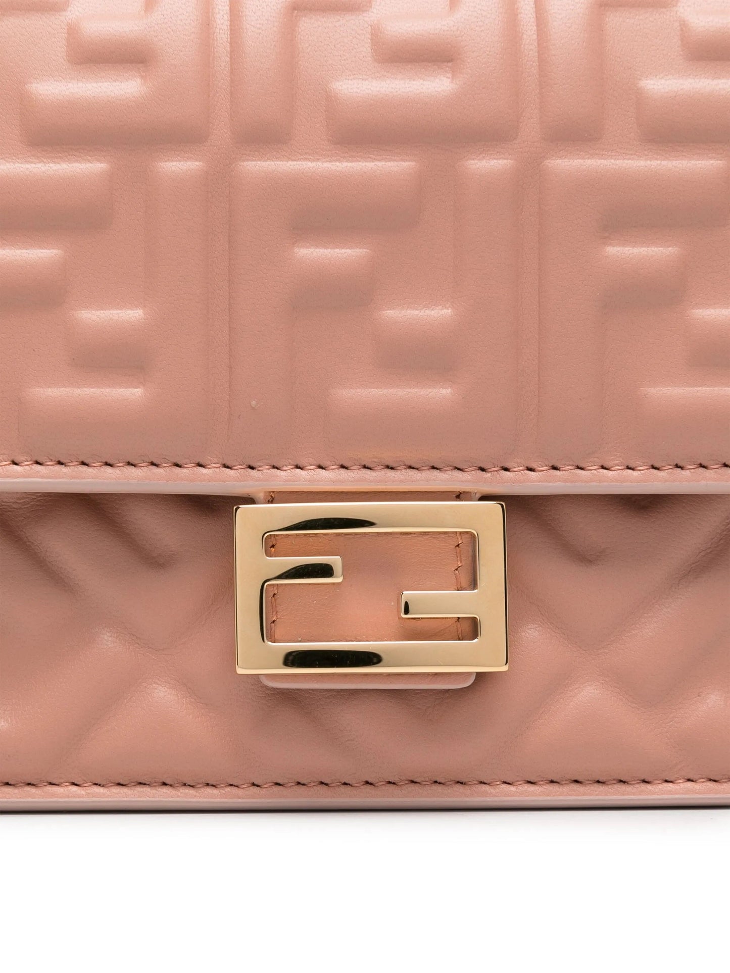 FENDI FF BAGUETTE CALFSKIN LEATHER WALLET ON CHAIN
