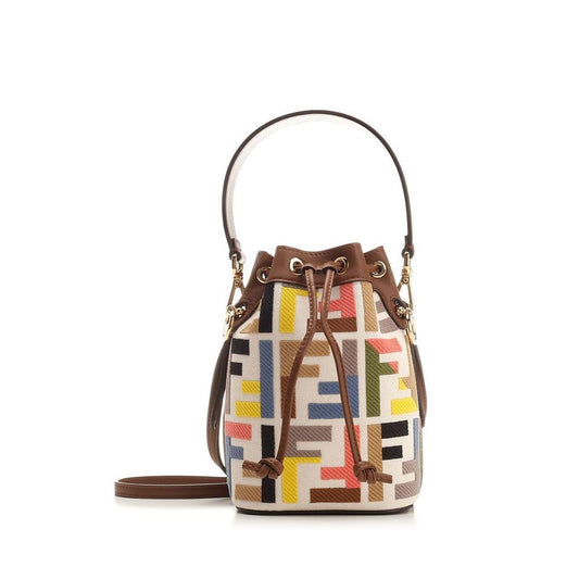 FENDI FF MULTICOLOR MINI MON TRÉSOR BUCKET BAG