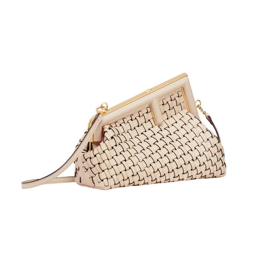 FENDI FENDI FIRST SMALL INTERLACED LEATHER BAG