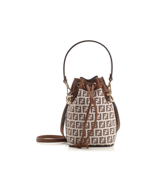 FENDI FF MINI MON TRÉSOR BUCKET BAG WITH SHOULDER STRAP