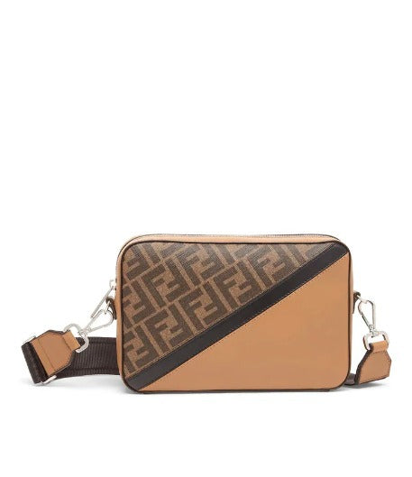 FENDI VITELLO FF 1974 DIAGONAL BI-COLOR CAMERA BAG